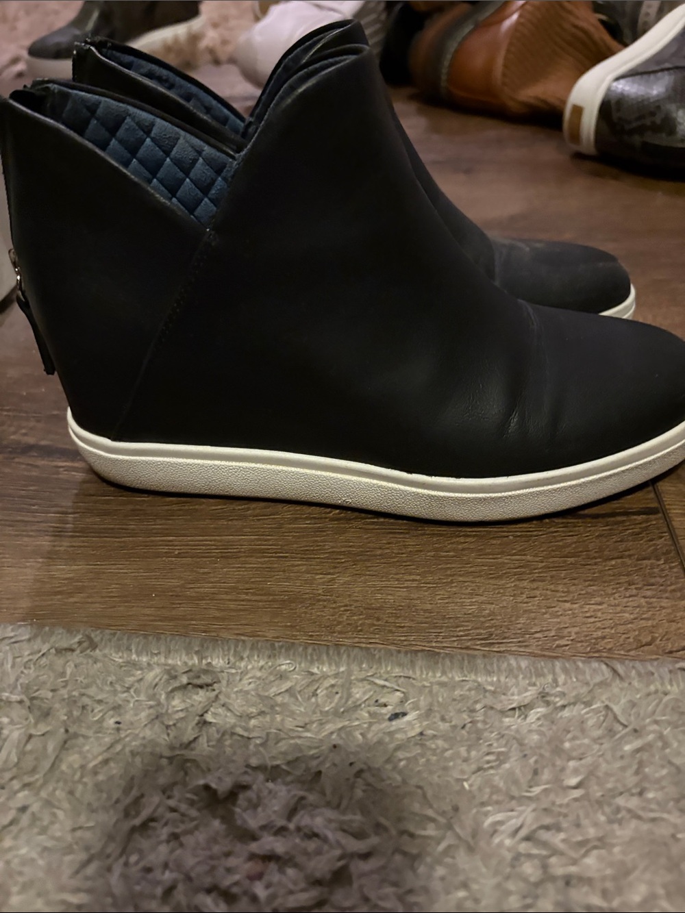 Women's Black Wedge Sneaker Boot